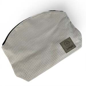 Jurlique Makeup Bag Zipper Cosmetic Pouch White Waffle Cotton Fabric